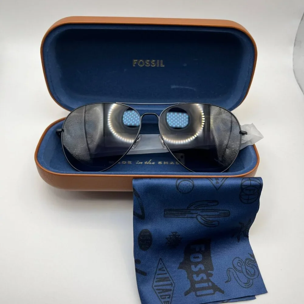 Fossil Aviator Sunglasses Matte Black Fos 3104/G/S New in Case